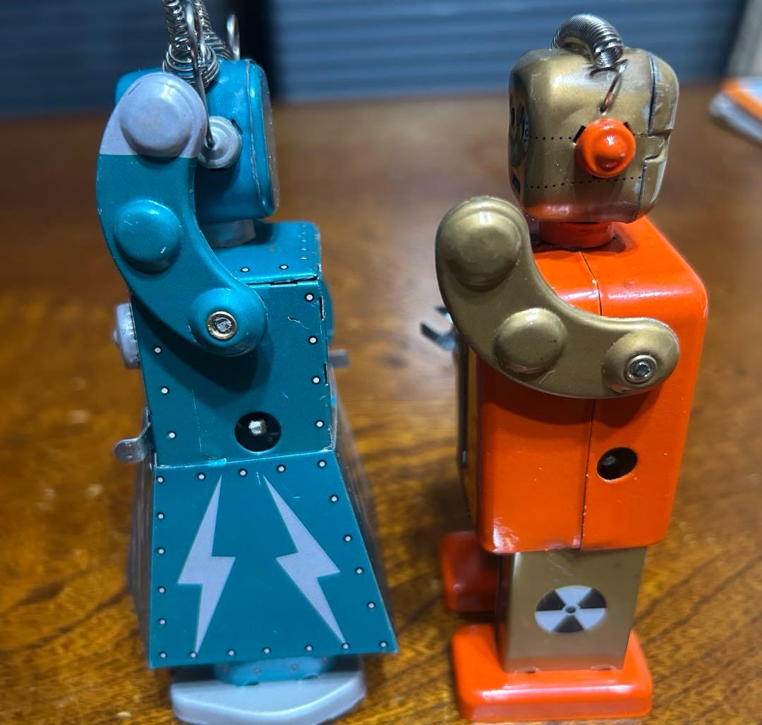 昭和レトロ】ST.JOHN ゼンマイ式ブリキロボット 2体セット 可動品