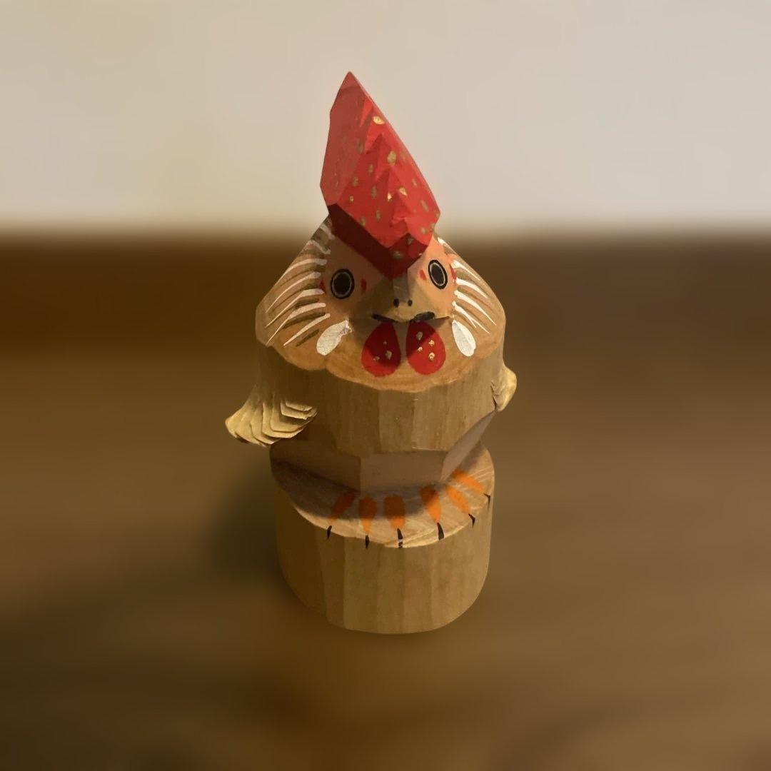 笹野一刀彫 お鷹ぽっぽ 元祖 辰蔵作 木彫 伝統工芸品 郷土玩具 鶏