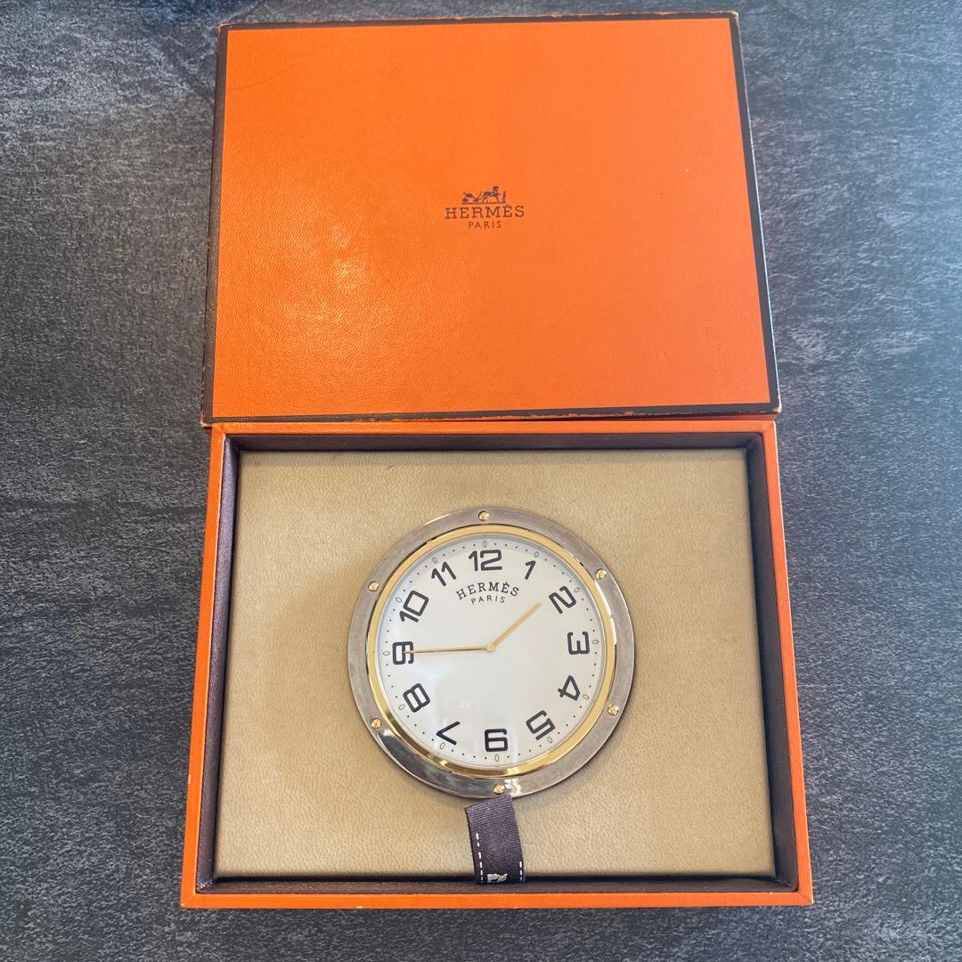 HERMES 置き時計 シルバー ゴールド HERMES（エルメス） 腕時計 クリッパー ステンレススチール/GP