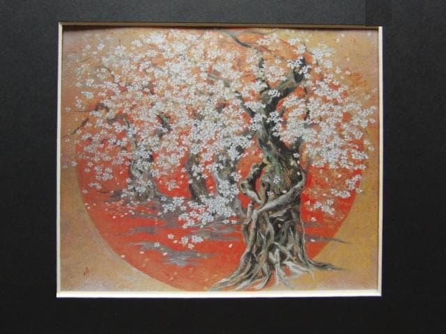 川島眞佐、【高遠】、希少な額装用画集より、美品、新品額装付、インテリア