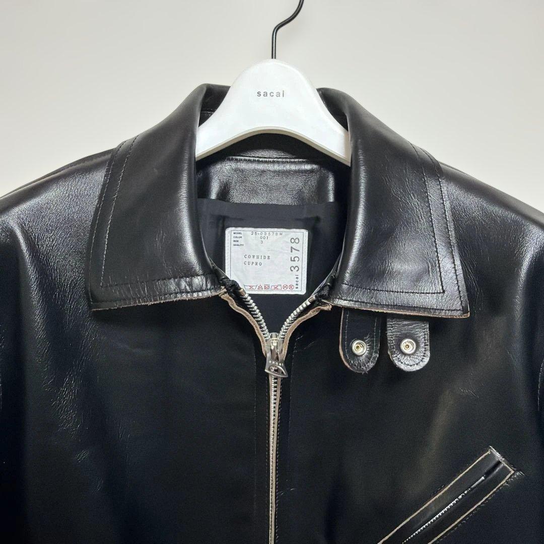 サイズ3 sacai 25ss レザージャケットL leather jacket - メルカリ