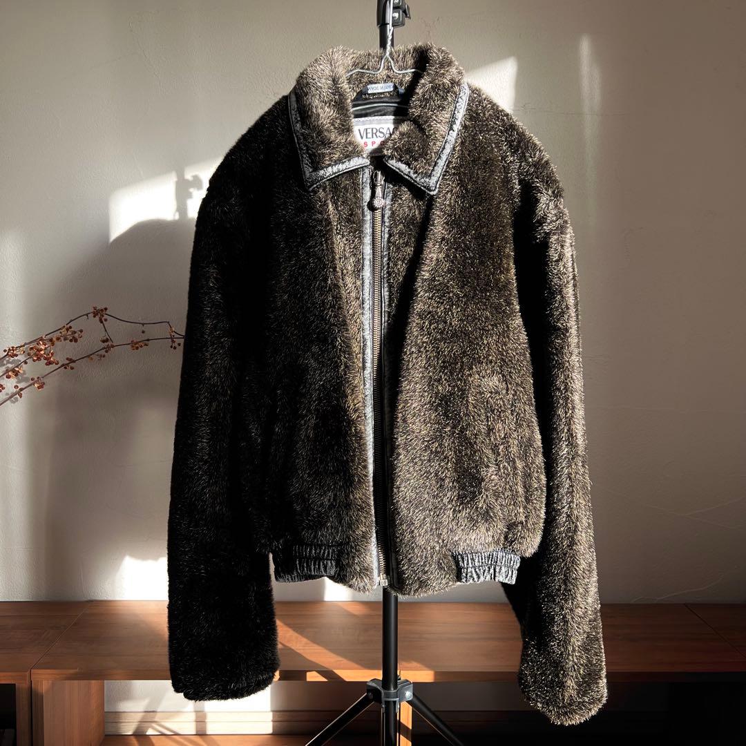 90s Gianni Versace ファー ジャケット ブルゾン ヴィンテージ GIANNI VERSACE(ジャンニヴェルサーチ) 80's Vintage kimono leather