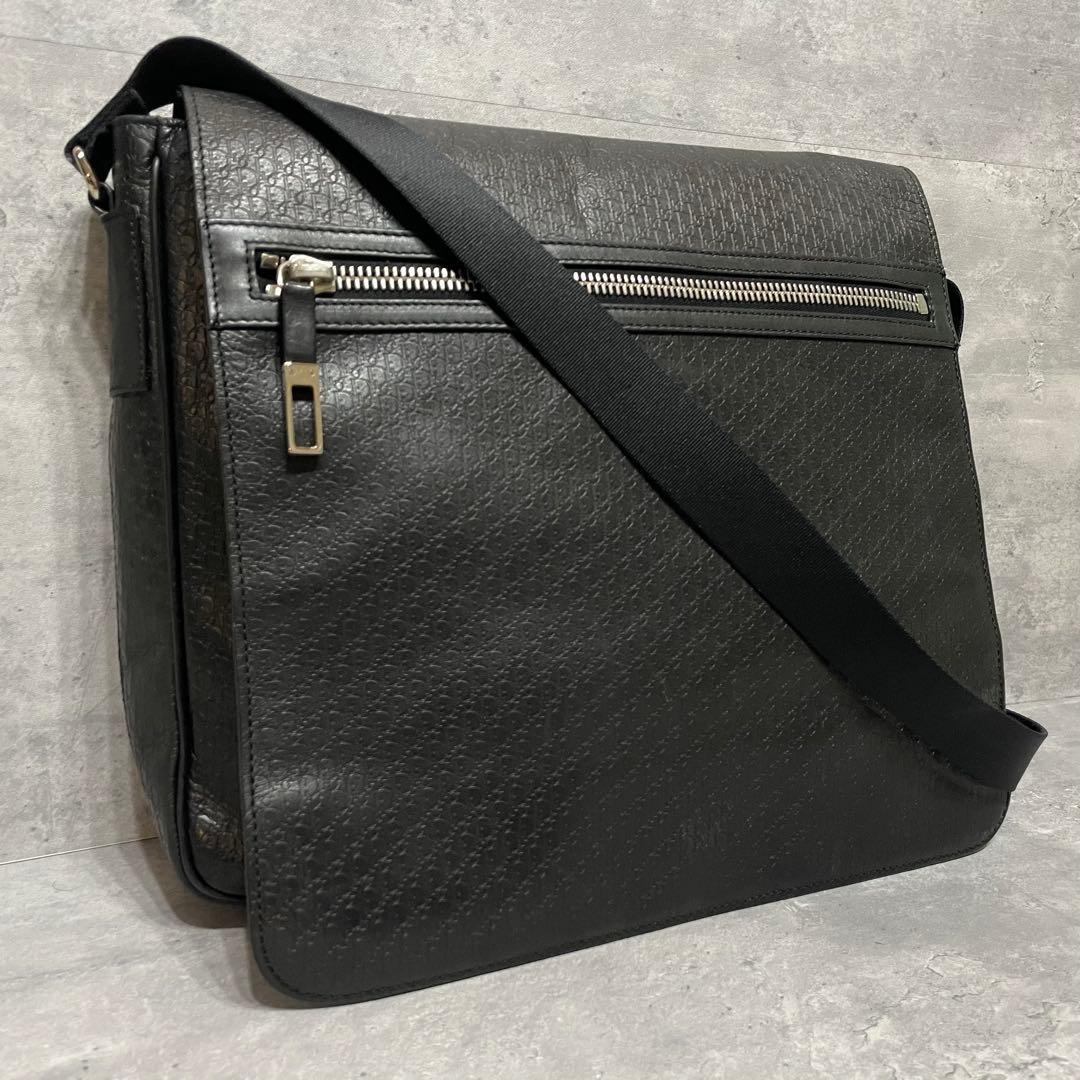 美品 Dior Homme オブリーク トロッター レザー メッセンジャーバッグ