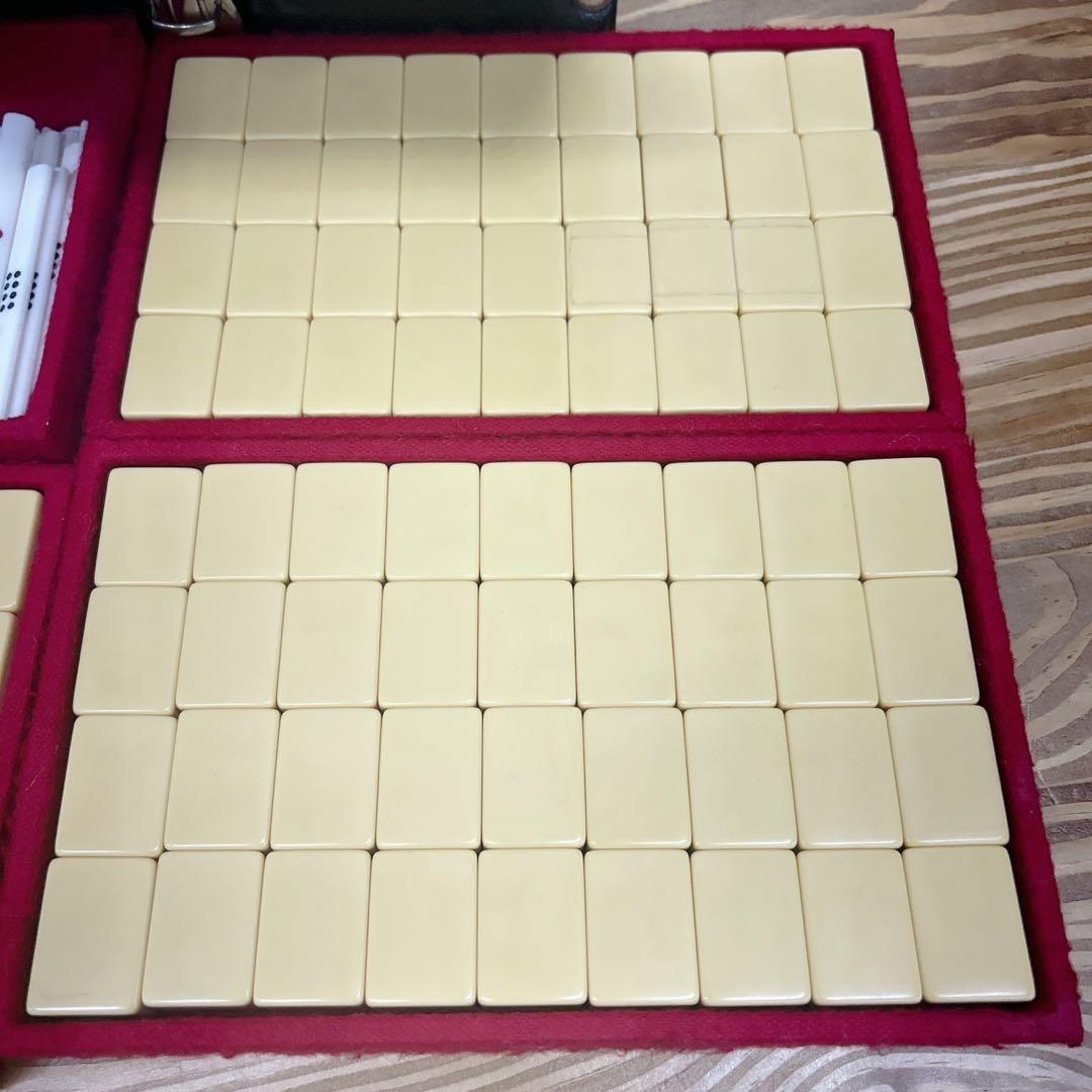 麻雀牌セット レトロケース入り サイコロ・点棒付き 昭和ヴィンテージ