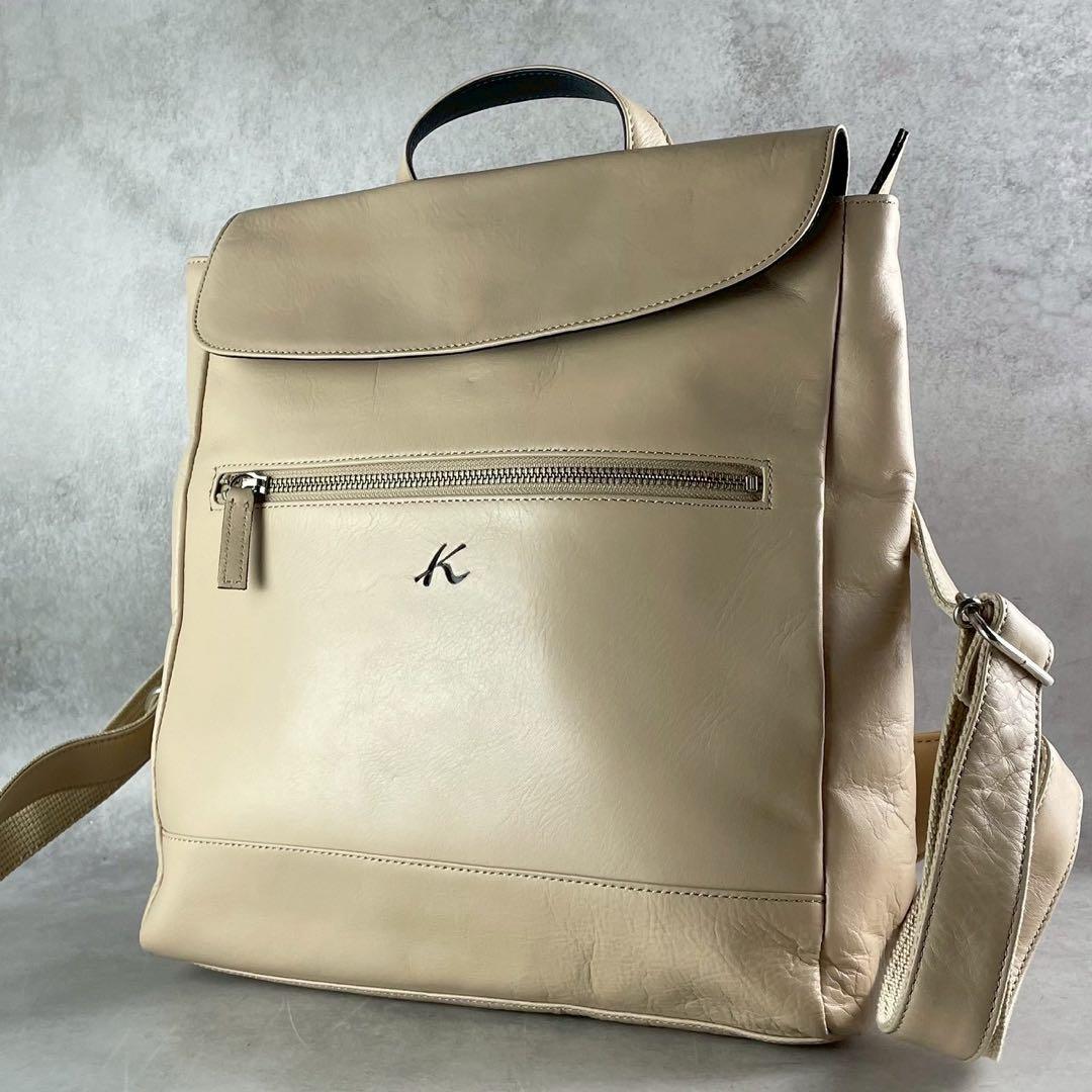 極美品✨キタムラ リュック バックパック オールレザー 本革 Kロゴ 大容量