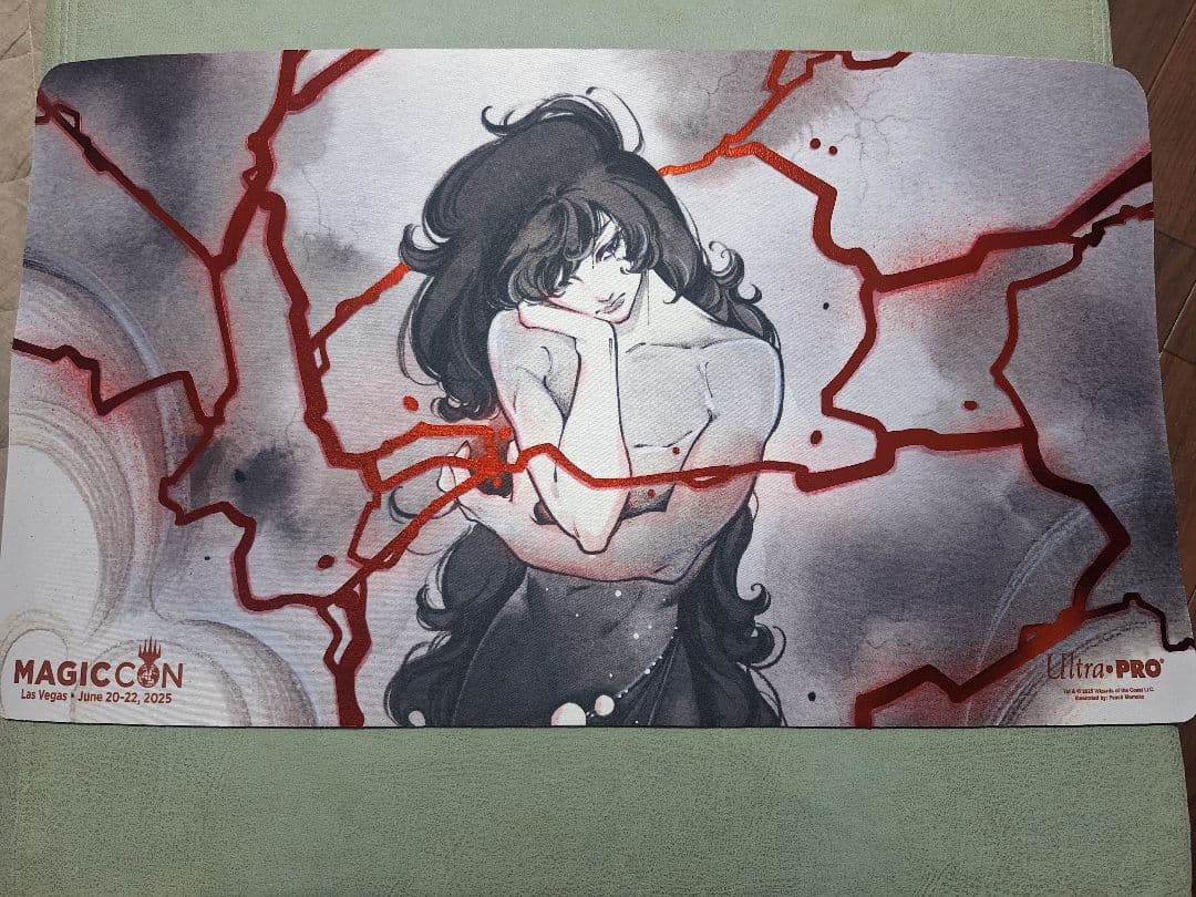 限定 peach桃子先生イラスト 稲妻　プレイマット foil