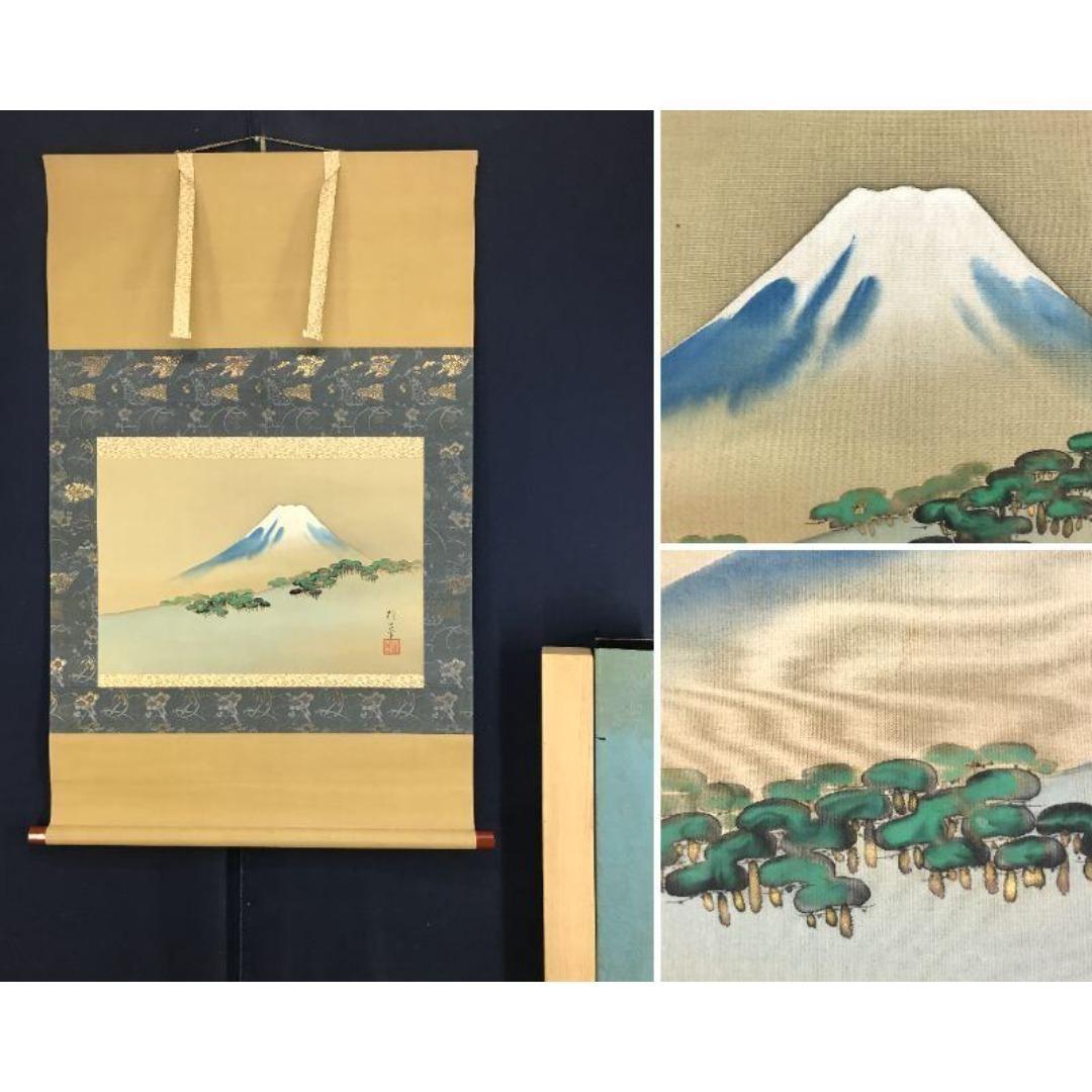 複製/酒井抱一/三保の松原/富士山水図/工芸品/掛軸/名家伝来/AK-860