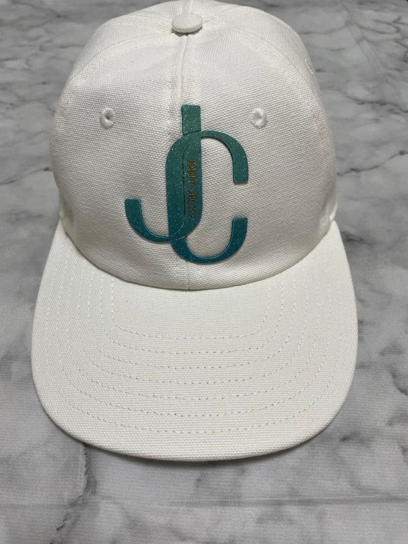 JIMMY CHOO ホワイトベースボールキャップ