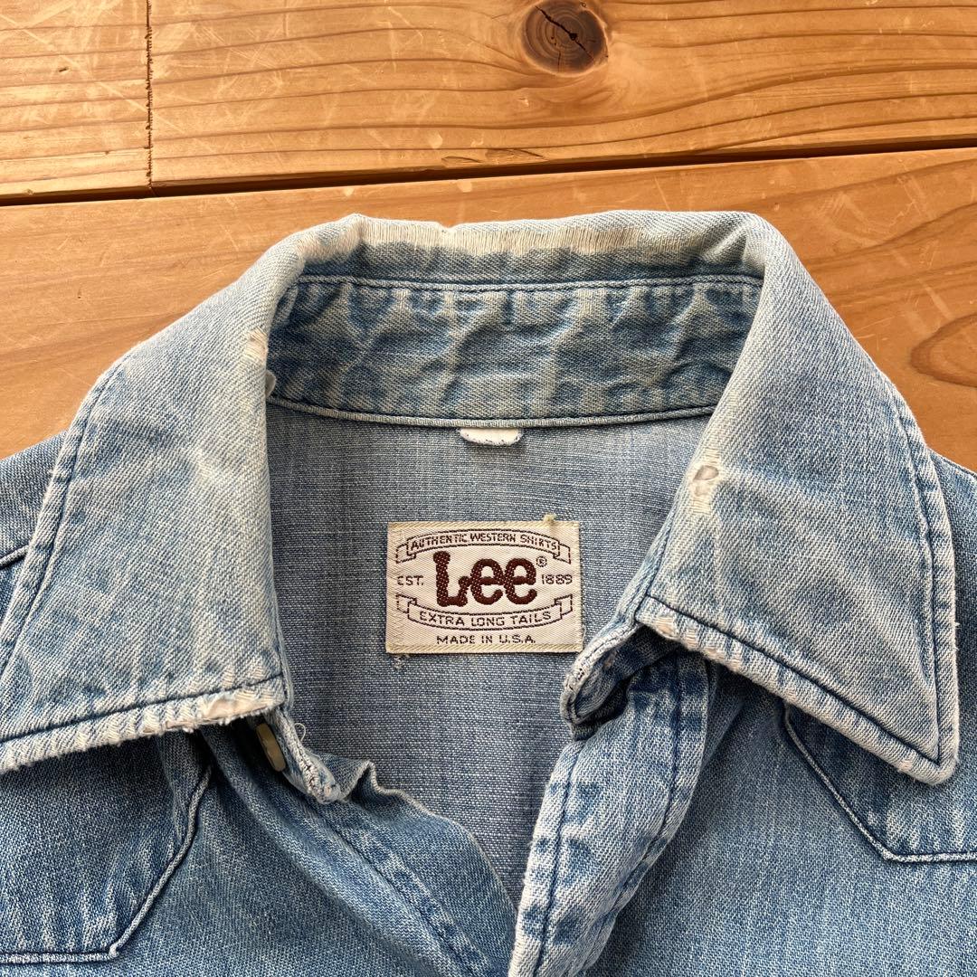 70s USA Lee デニム ウエスタンシャツ - メルカリ