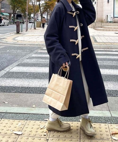 BONAPPETIT　ボナペティ　メルトン　ダッフルコート　ネイビー　ロング　M