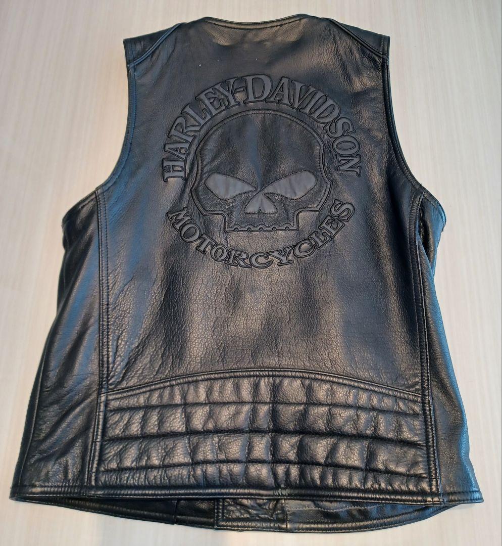 【希少 美品】ハーレーダビッドソン　ライダースジャケット スカルレザーベスト