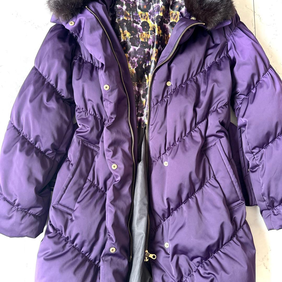 美品 ポールスミス ブラック 40→Lラビットファー ベルト付 ダウン