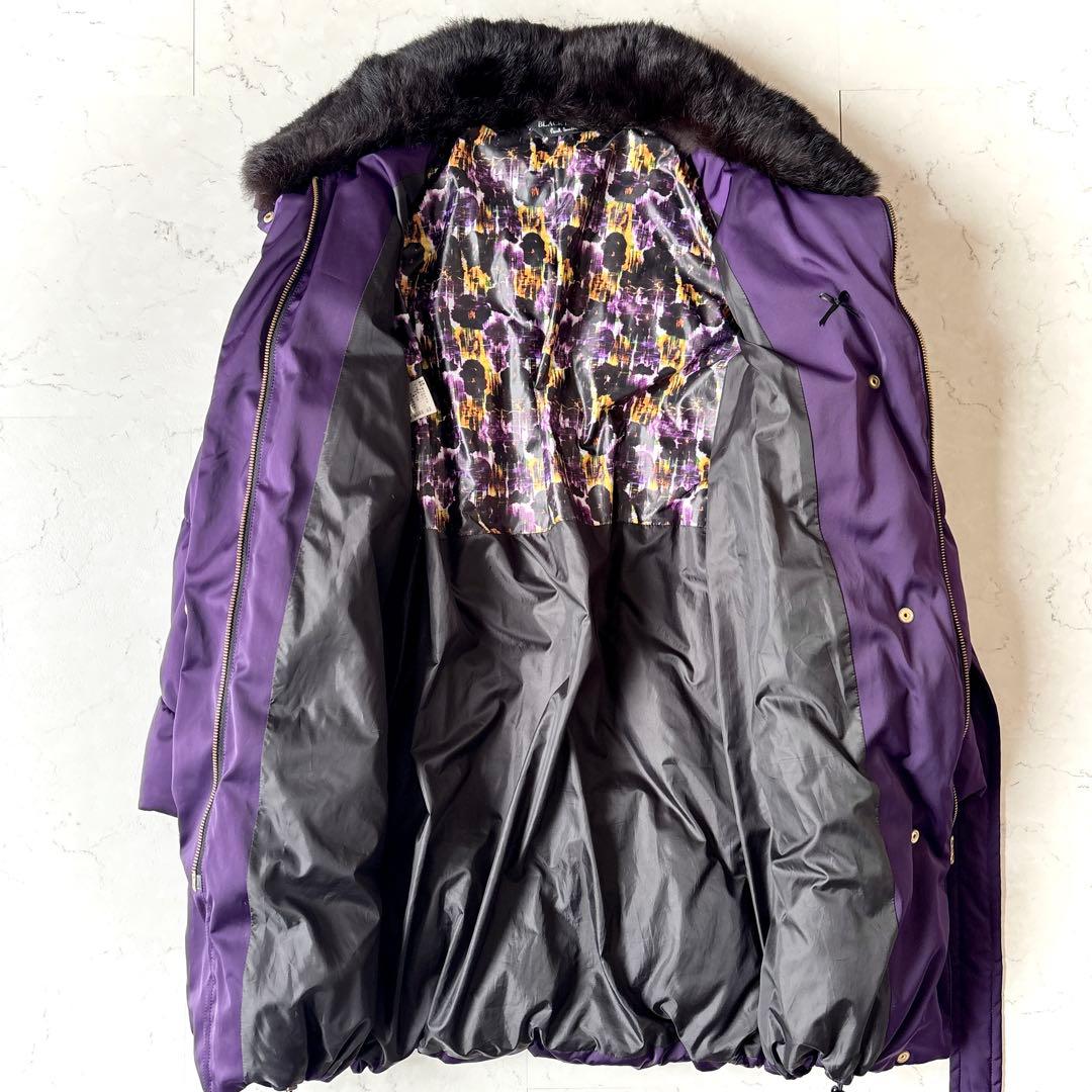 美品 ポールスミス ブラック 40→Lラビットファー ベルト付 ダウン