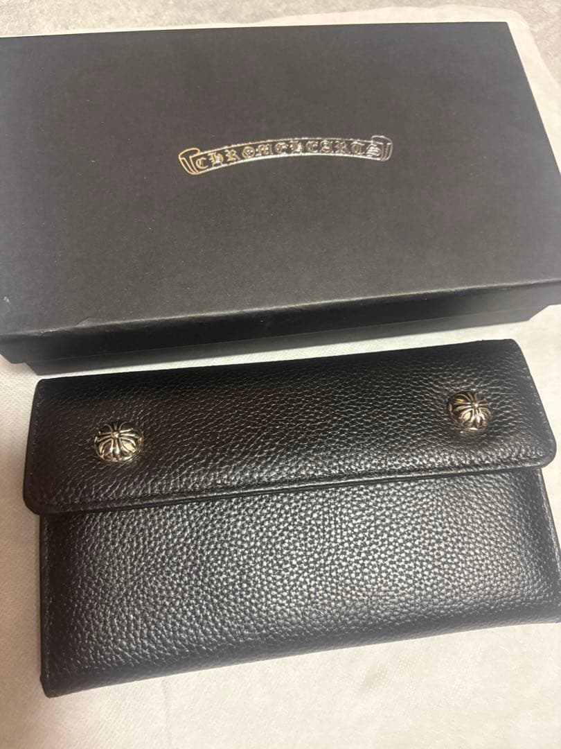 メンズ　レザーウォレット　長財布　シルバー