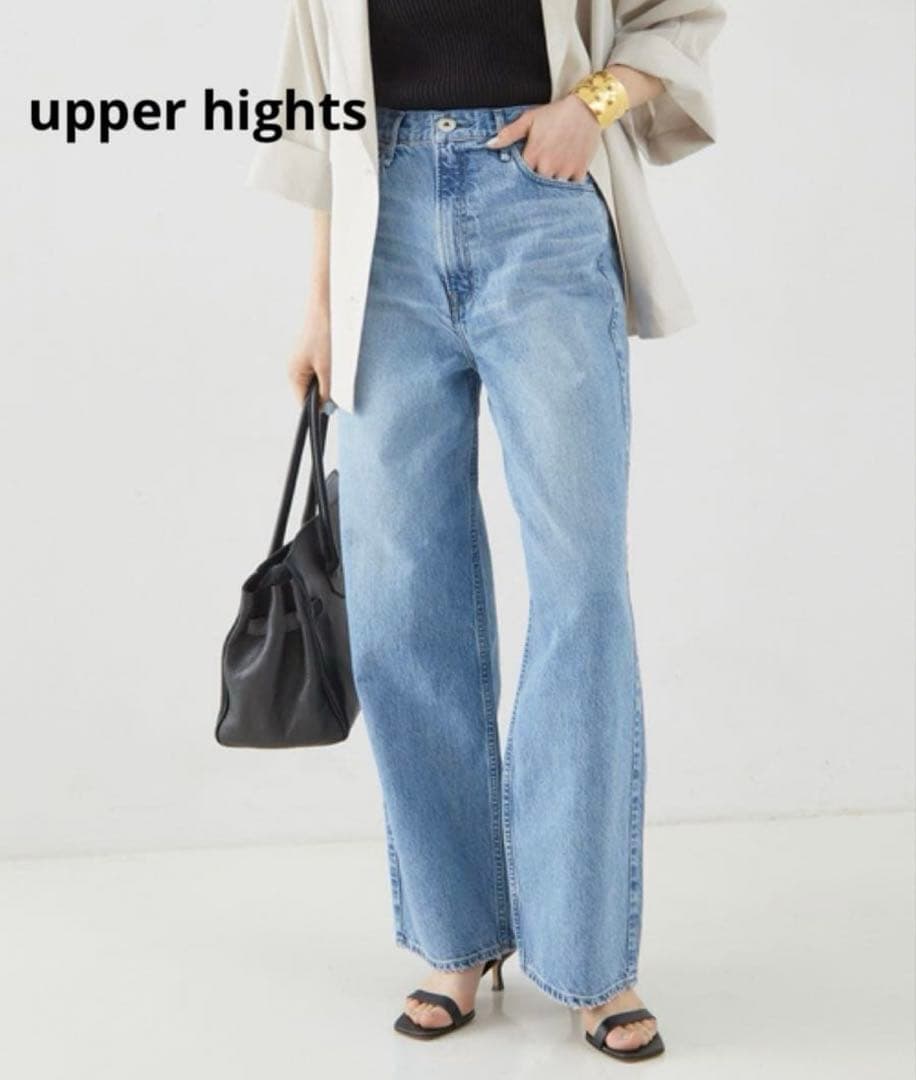 アッパーハイツ　ザニース　ワイドストレートデニム　　24サイズ　THENIECE upper hights / THE NIECE ハイライズ ワイド ストレート デニム