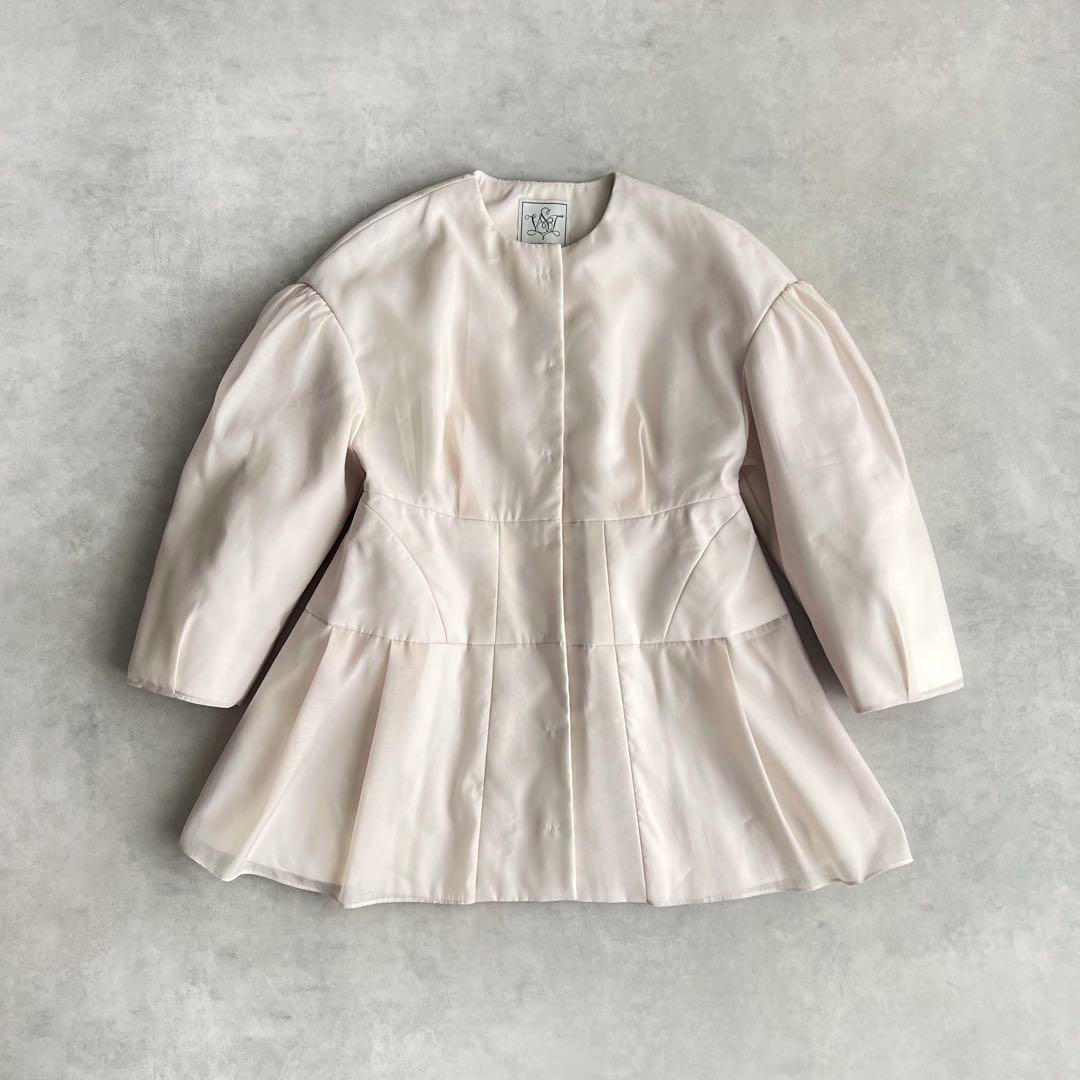 セブンテンバイミホカワヒト　シアーオーガンジーコート　ライトピンク　XS セブンテンバイミホカワヒト シアーオーガンジーコート ライトピンク