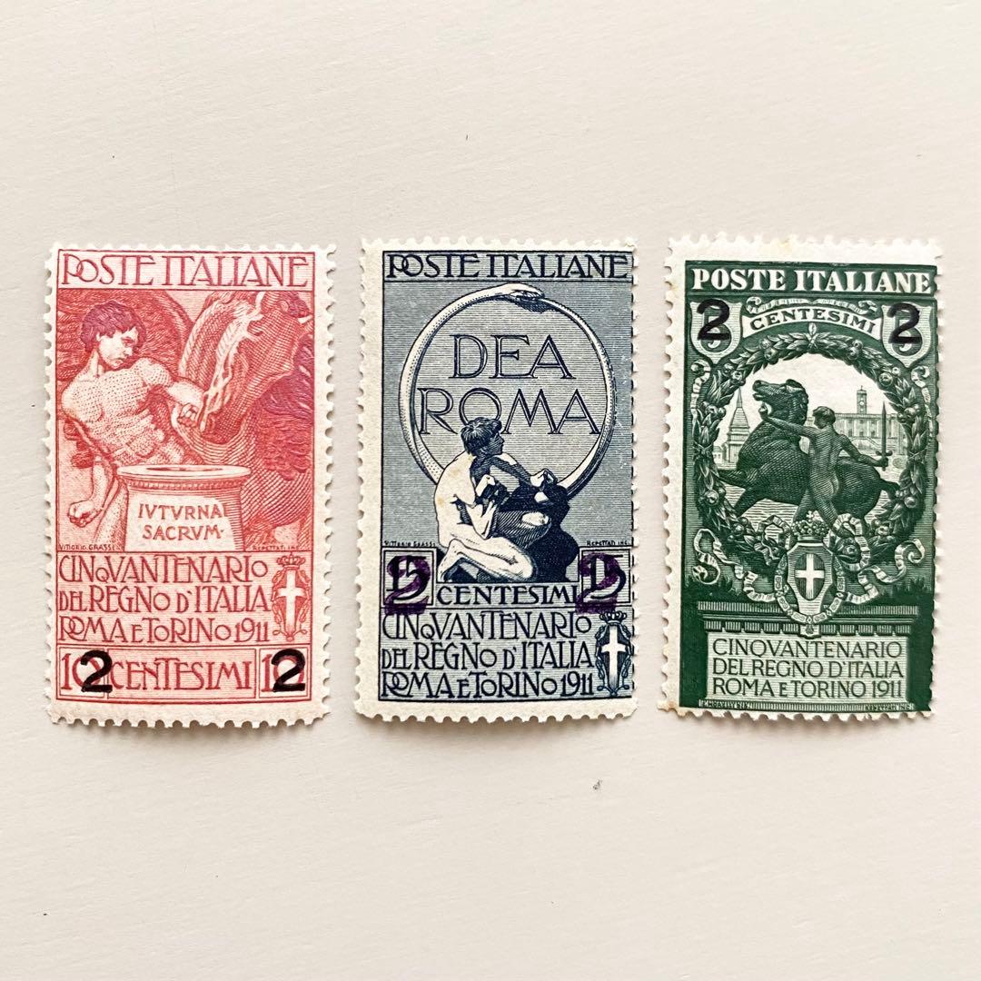 外国切手3枚（イタリア：1913年イタリア王国成立50年） - メルカリ