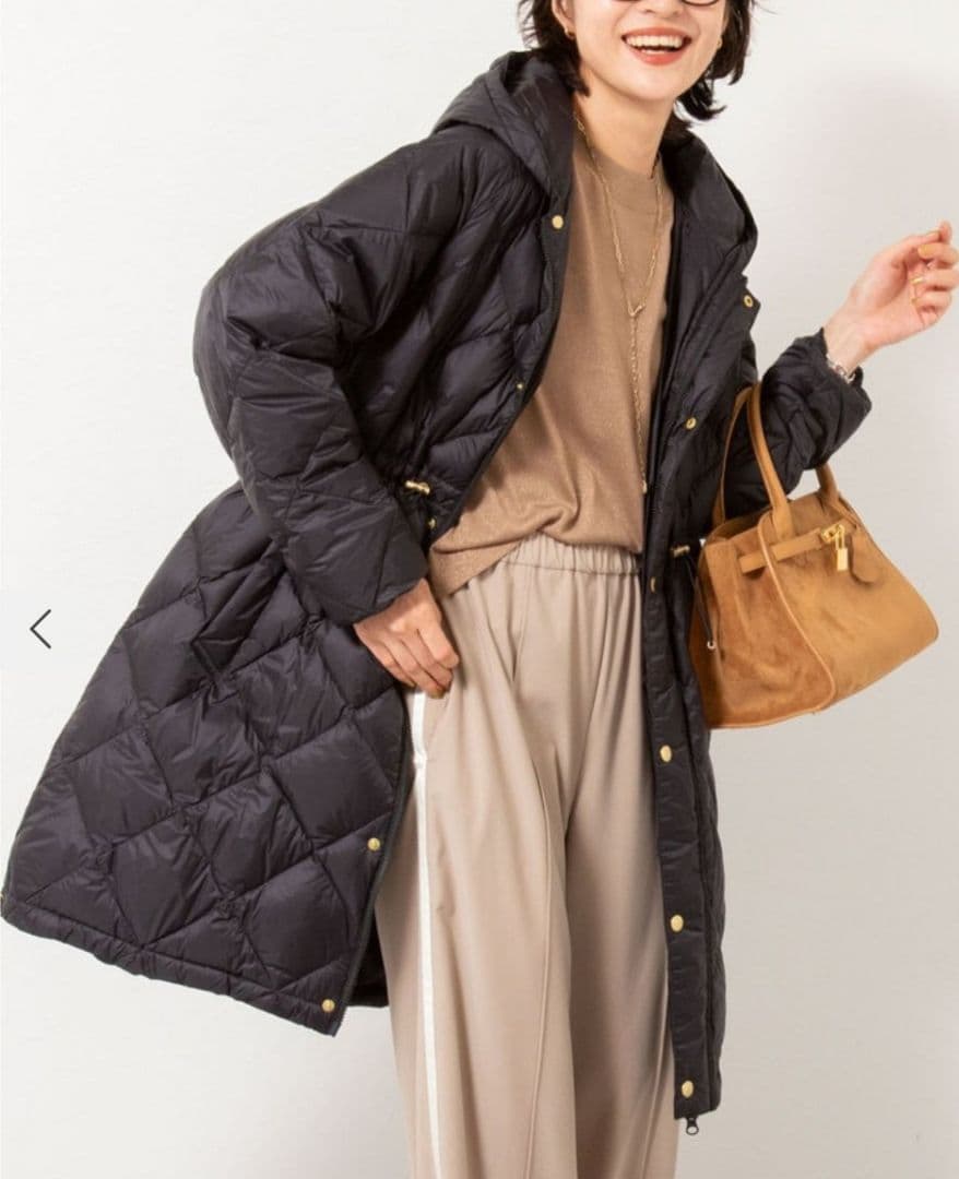 新作【TAION/タイオン】別注ミドル丈Aラインフードダウン【完売品】