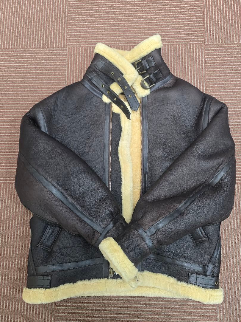 美品 B3 ムートンジャケット ダークブラウン Searling