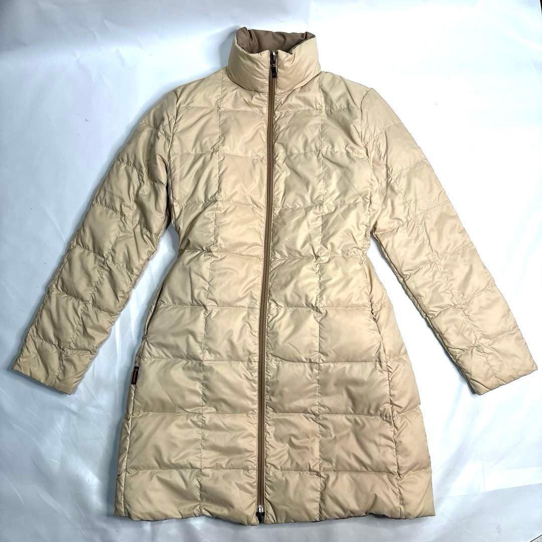 美品 モンクレール ダウンジャケット 茶タグ リバーシブル ベージュ ロング