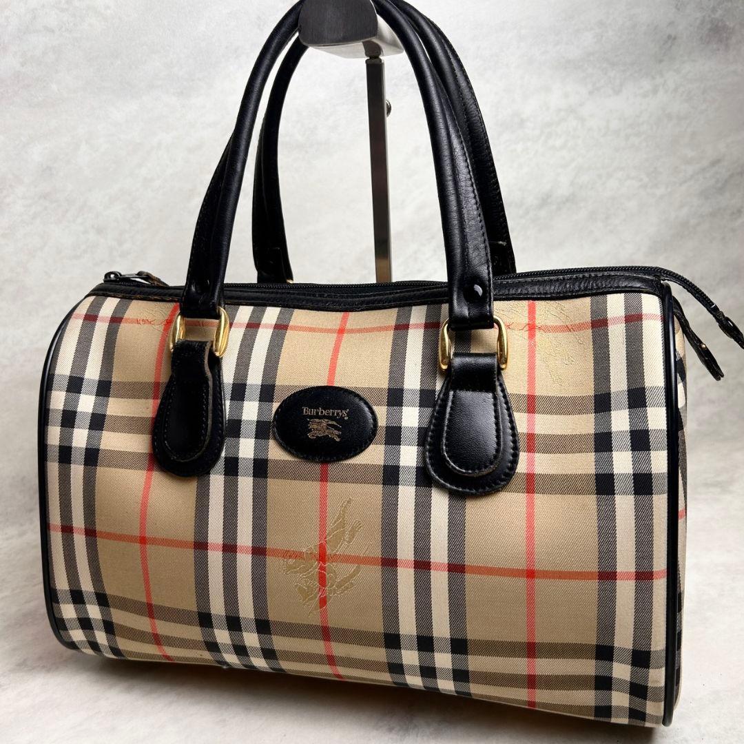 Burberry 90s ミニ ボストンバッグ ノバチェック シャドーホース
