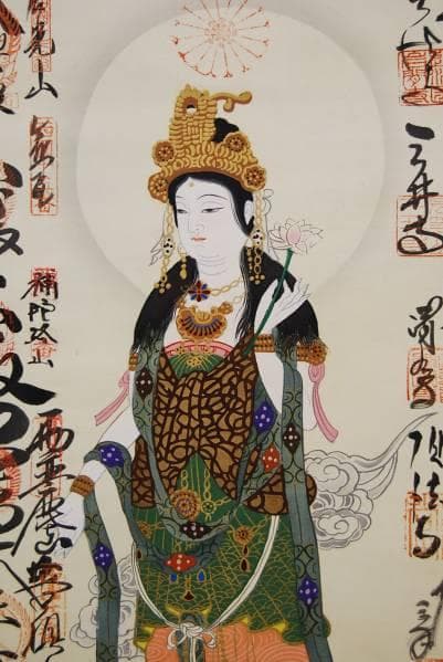 真作/西国三十三ヶ所霊場集印肉筆掛軸/布袋屋掛軸HB-563