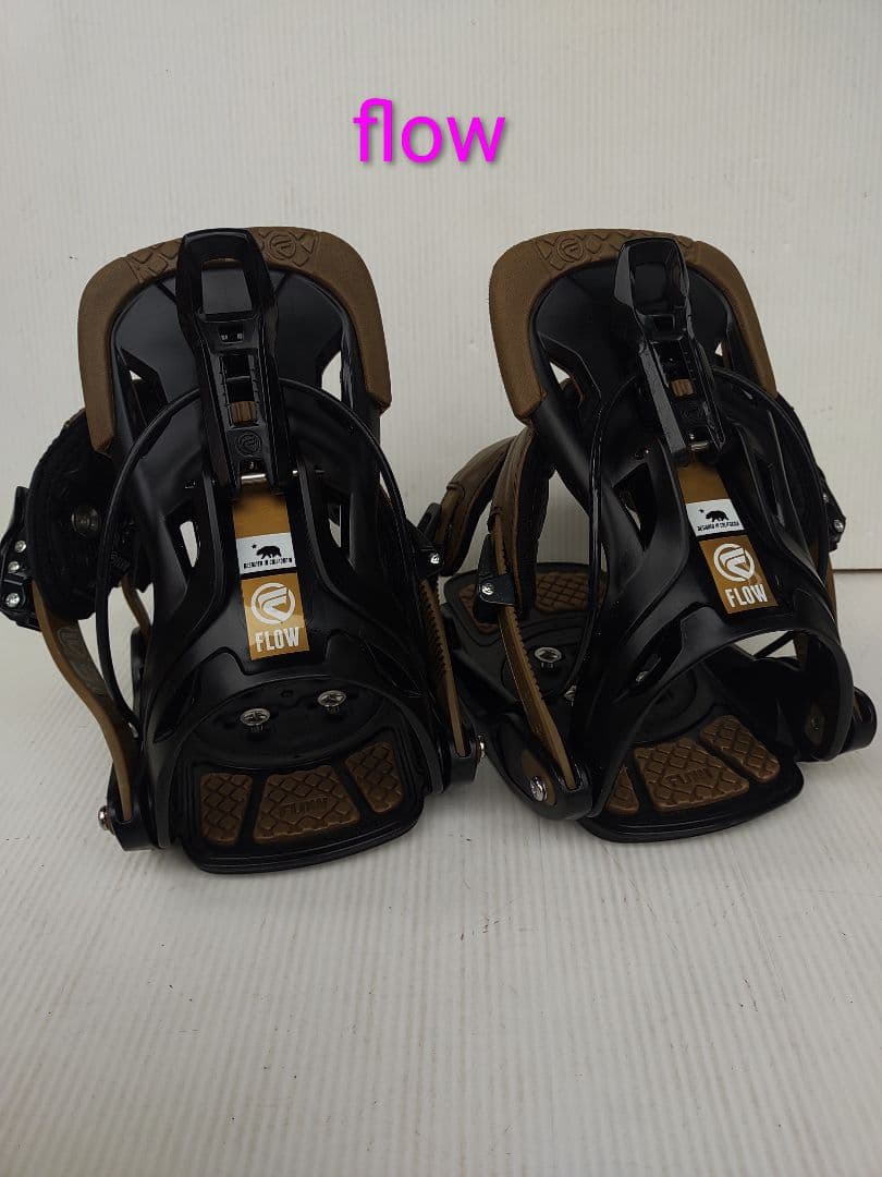 美品　FLOW スノーボード ビンディング 黒/茶　　希少
