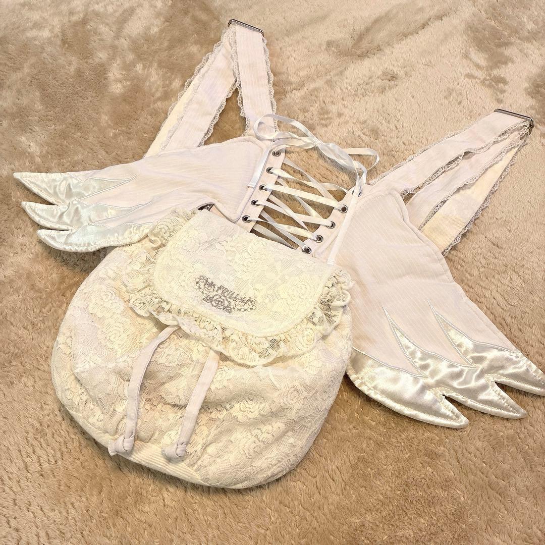 h.NAOTO エイチナオト 天使の羽 リュック ホワイト