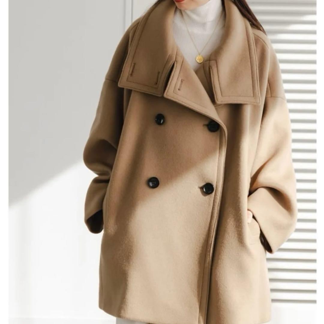 NOBLE スタンドカラーオーバーコート　キャメル　未使用 Noble（ノーブル）の「《追加》スタンドカラーオーバーコート（その他