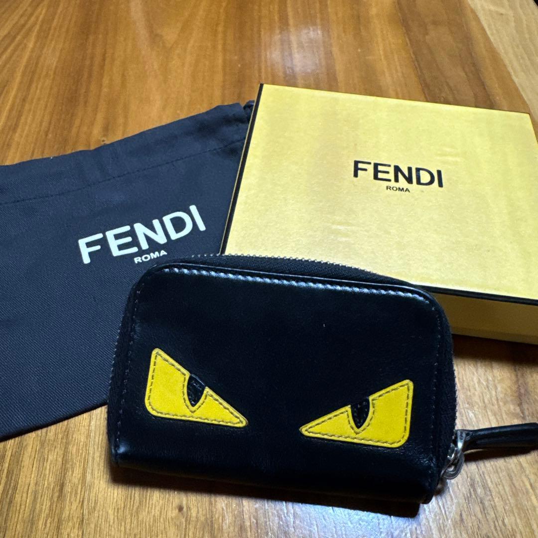 正規品　FENDI フェンディ モンスター バグズアイ 小銭入れ　レザーブラック