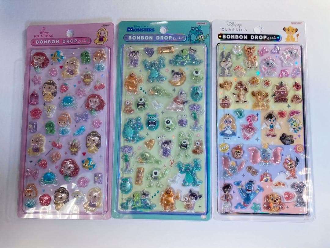 ボンボンドロップシール　ディズニー　クラシック　プリンセス　モンスターズインク