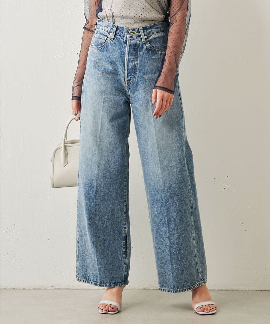 ウィムガゼット　センタープレスワイドデニム　36