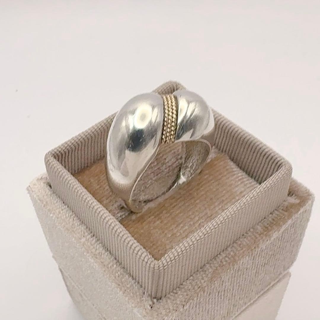 ティファニー　ヴィンテージ　指輪　ツイストロープ　16号　K14＆SV