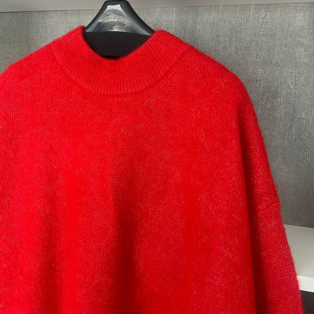 SHIPS シャギーモヘヤオーバーサイズニット 赤 レッド 長袖 ゆったり