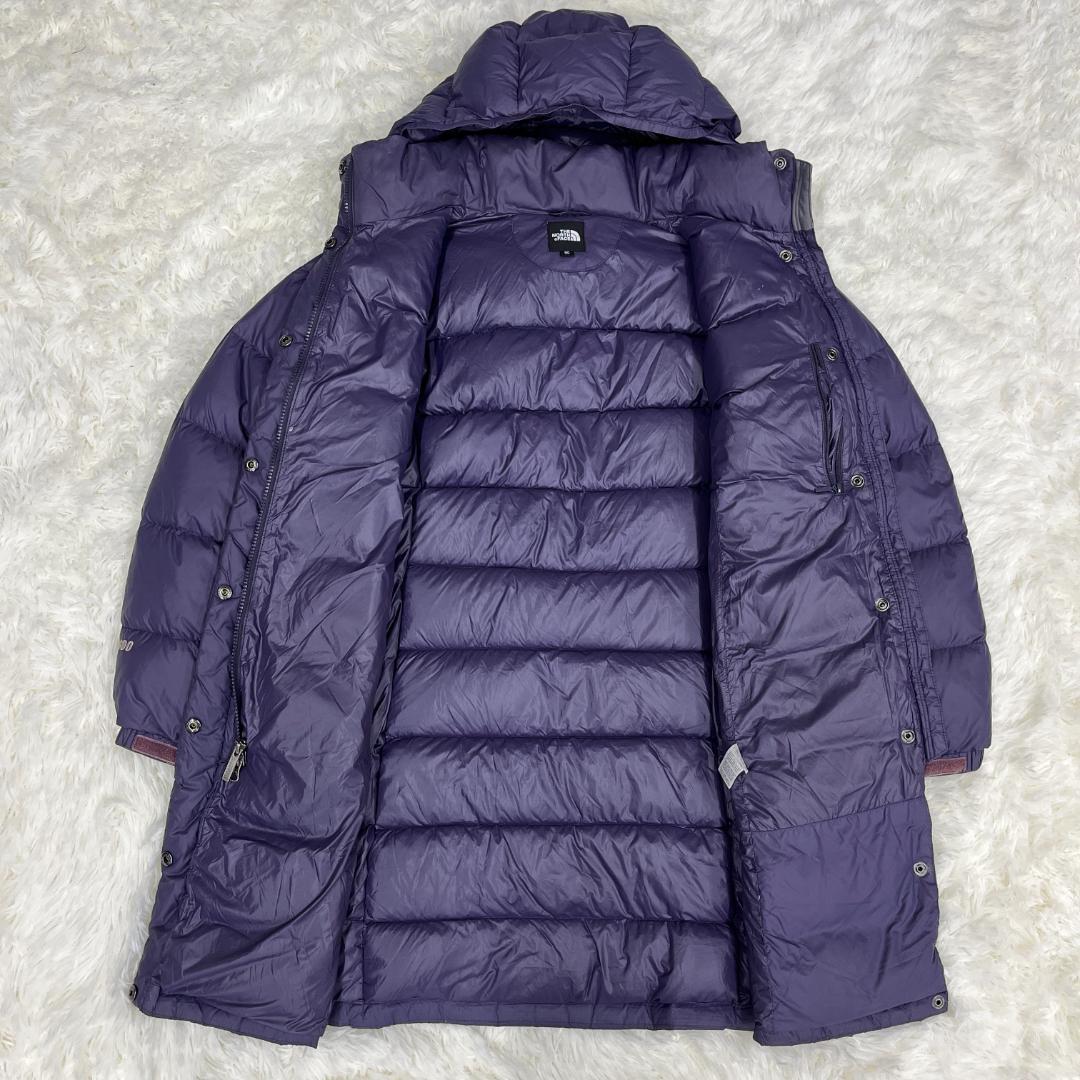 《美品》ザノースフェイス ロングダウン 600フィル パープル レディース L