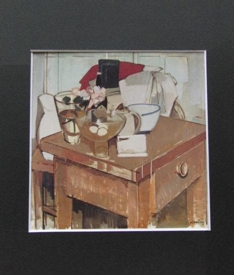小磯良平、【静物】、希少な限定額装用画集画、新品高級額 額装付