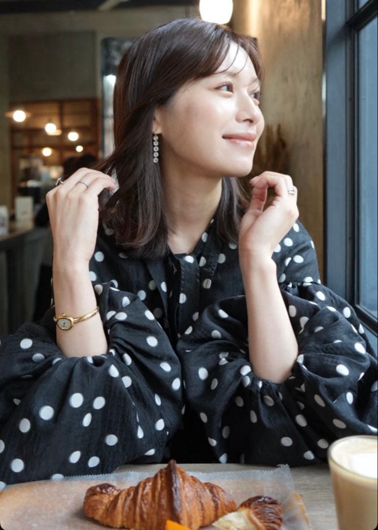 トップス LAUBEBLANC Sheer Polka Dot Ribbon Blouse Sheer Polka Dot Ribbon Blouse – L'AUBE BLANC