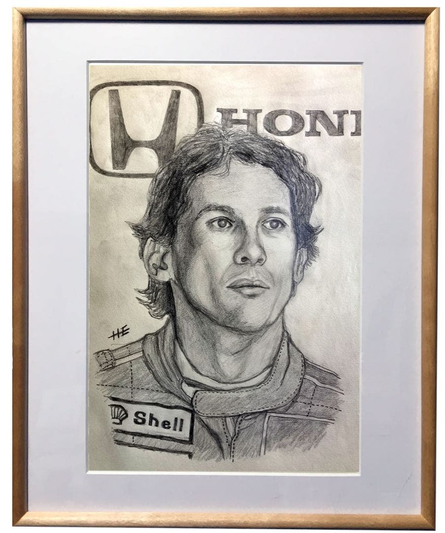 Honda F1黄金期をつくった音速の貴公子、アイルトン・セナ追悼鉛筆デッサン
