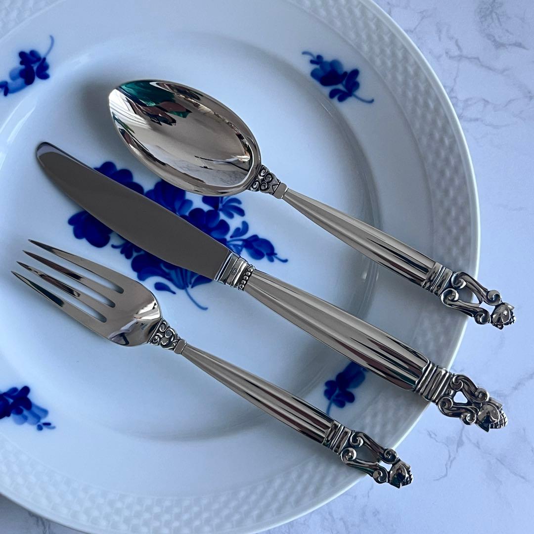 【未使用】ジョージ ジェンセン ACORN エコーン ディナー3本セット 純銀製