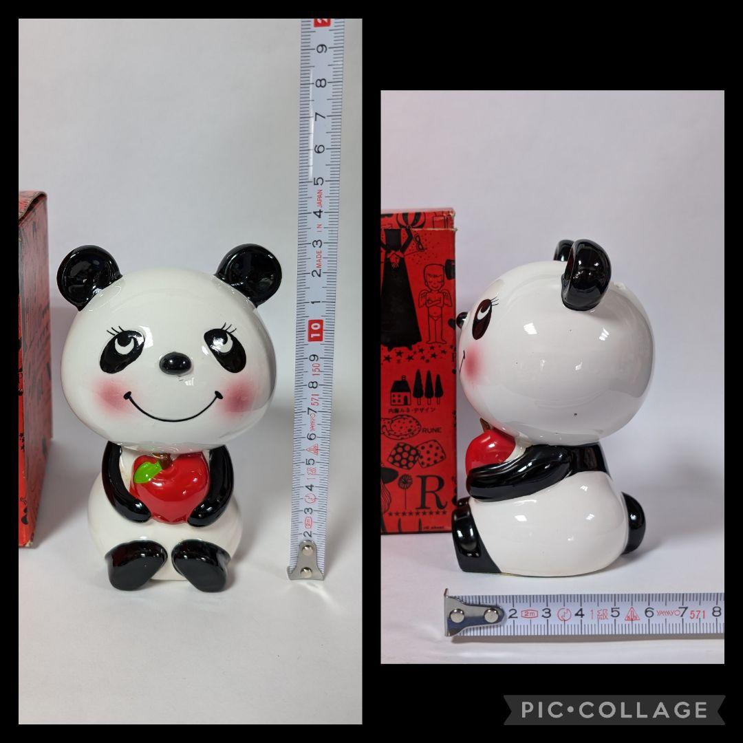 昭和レトロポップ 内藤ルネ パンダ貯金箱 陶器製 箱付き 当時物✨貴重