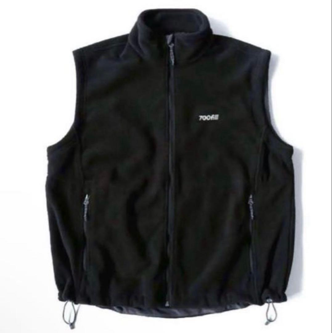 700FILL Fleece Vest フリースベストXL 極美品 700fillリバーシブル フリース ベスト ブラックの通販 by