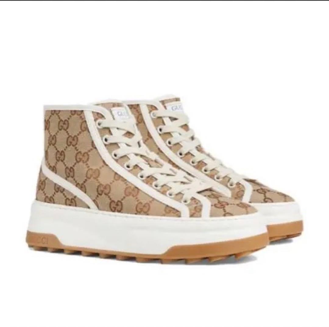 GUCCI ロゴパターン スニーカーメンズ8サイズ新品 GUCCI（グッチ） スニーカー エース メンズ シューズ エース エン