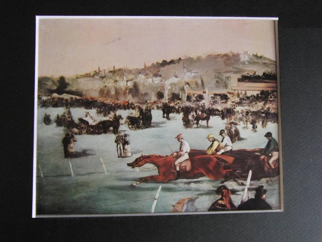 エドゥアール・マネ、【ブーローニュの森の競馬】、希少な額装用画集より