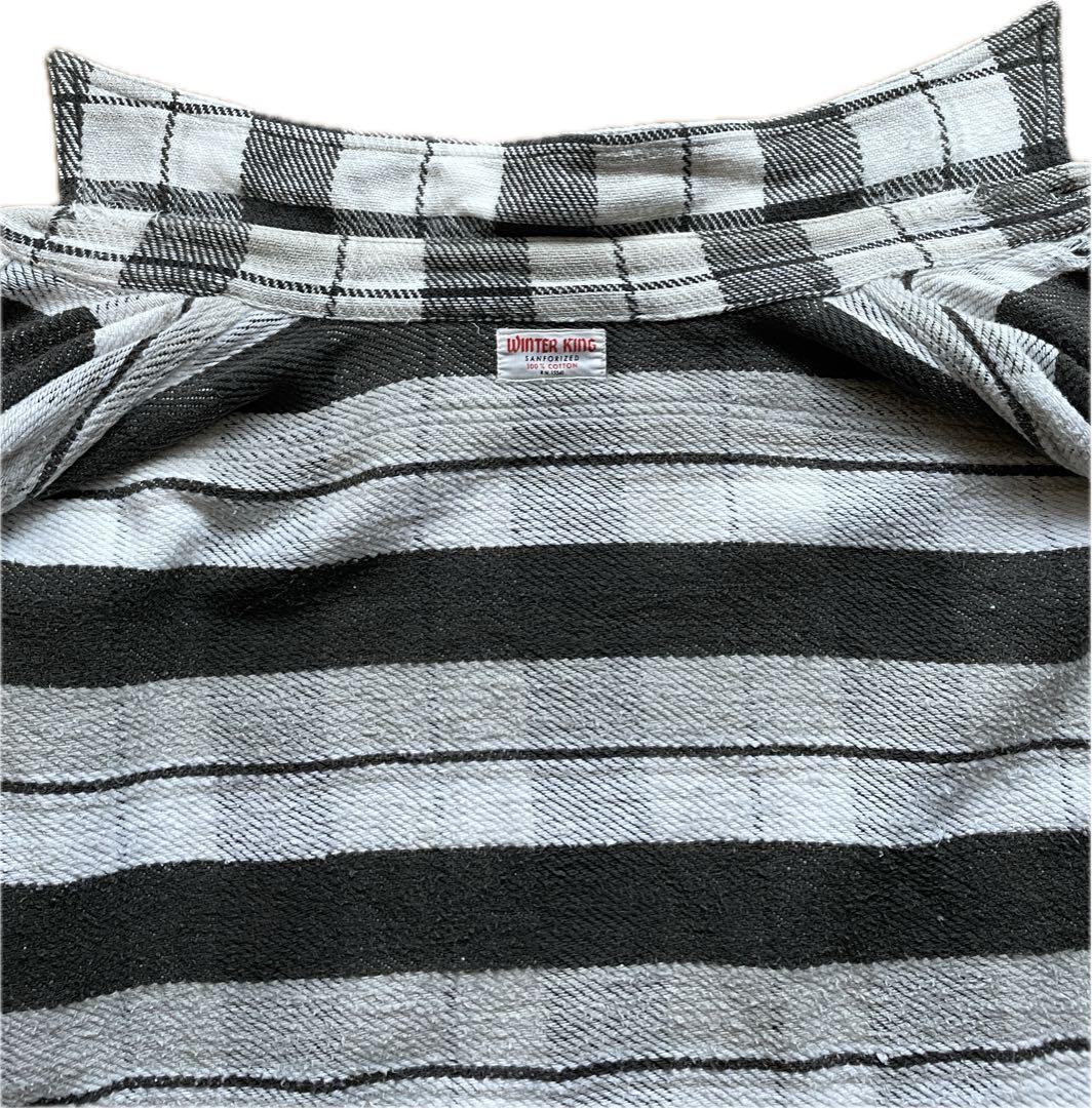 WINTER KING 60年代 ヘヴィーネルシャツ マチ付き 皿ボタン - メルカリ