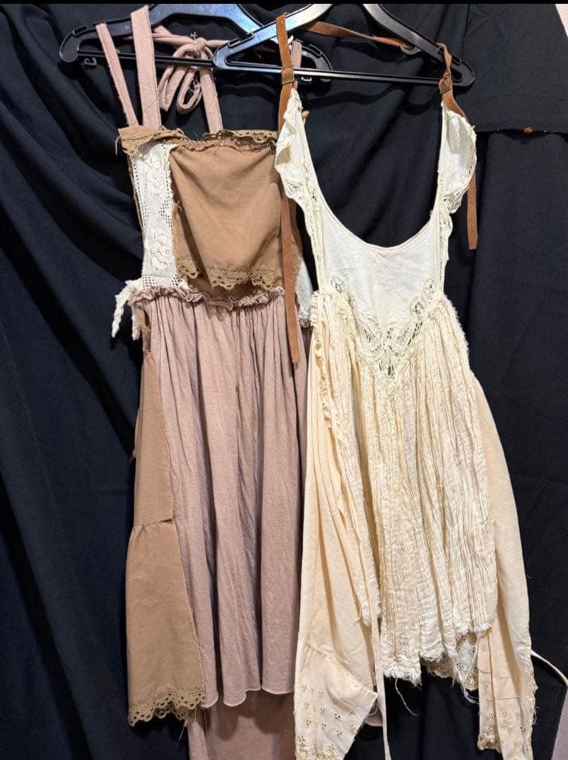 ハンドメイドマグノリアパール風コットンレースキャミロリータヒッピーカントリー