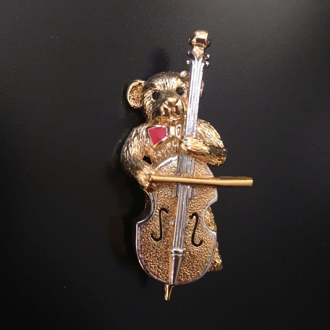 【美品】バーバリー　BURBERRY　ピンブローチ　ベアー　ゴールド