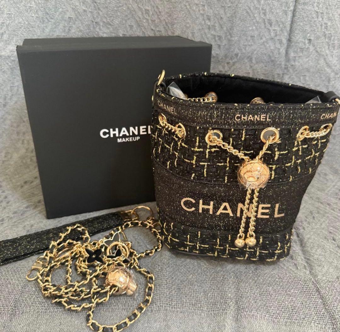 最終値下げ非売品 CHANEL ノベルティ 黒 ツイード バケットバッグ