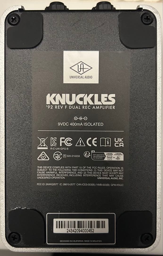 在庫処分KNUCKLES'92 REV F DUAL REC AMPLIFIER