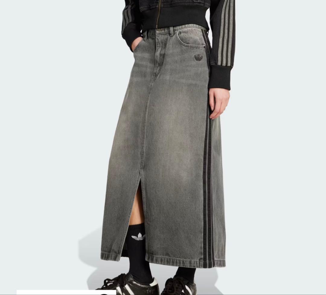 アディカラー スリーストライプス デニム ペンシルスカート