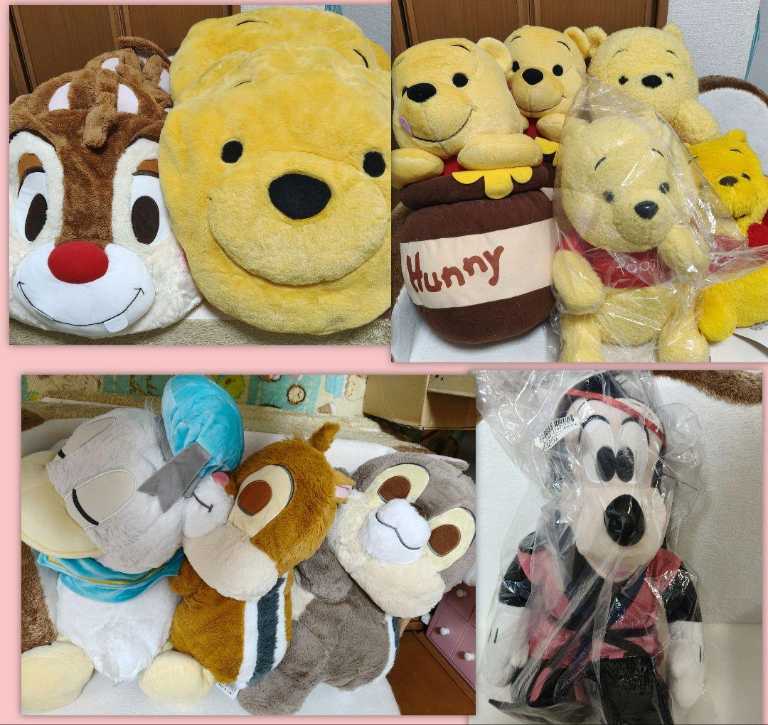 くまのプーさんとチップとデールのぬいぐるみセット チップ、デールのちいさめもこもこぬいぐるみやプーさんのもこもこ
